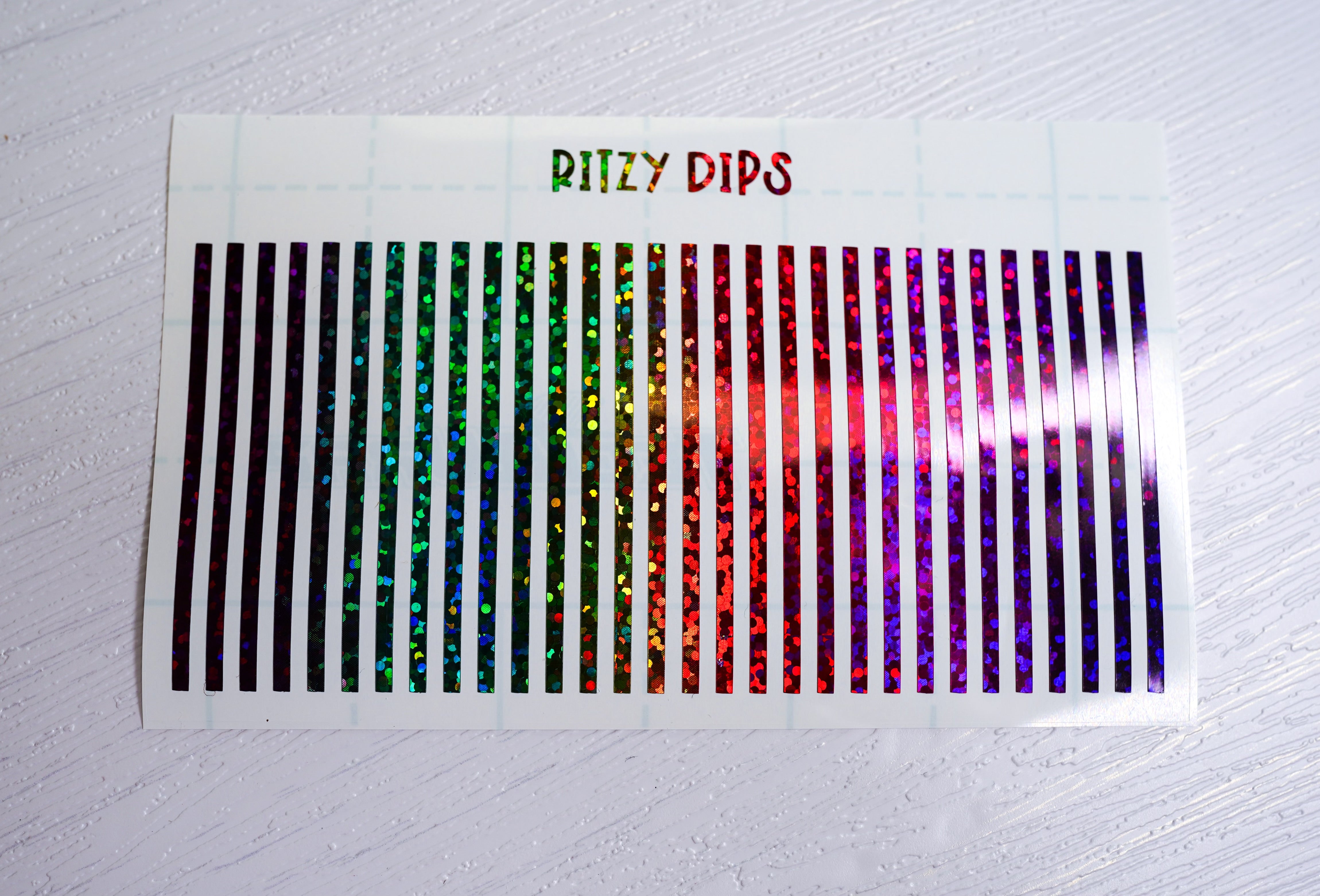 Rainbow Glitter Line Decals