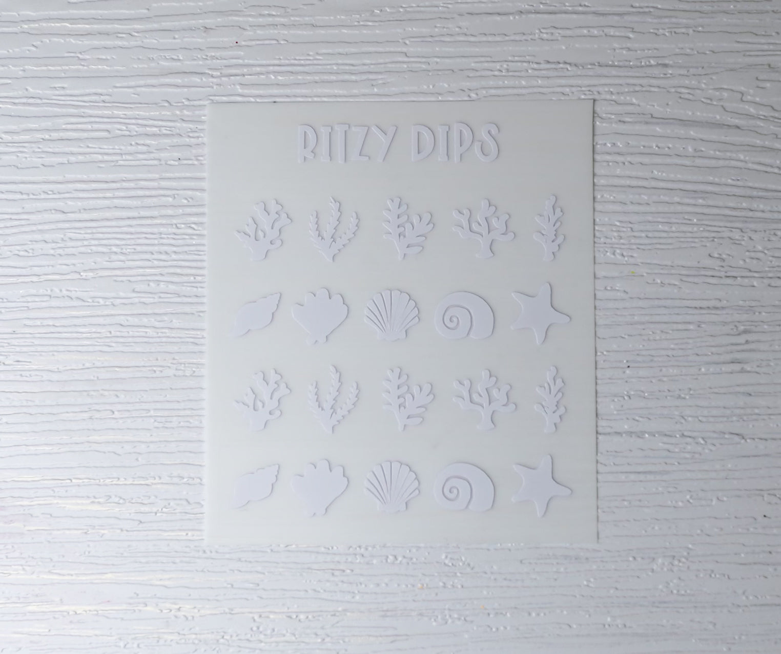 White Matte Coral & Shell Decals