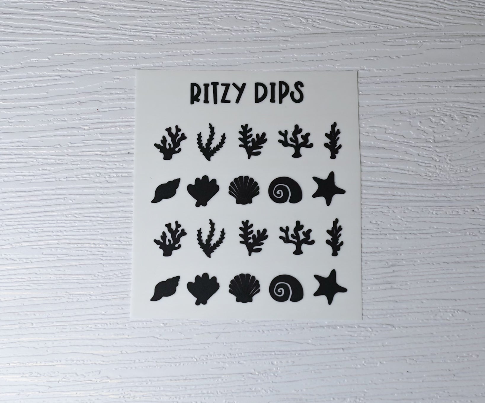 Black Matte Coral & Shell Decals