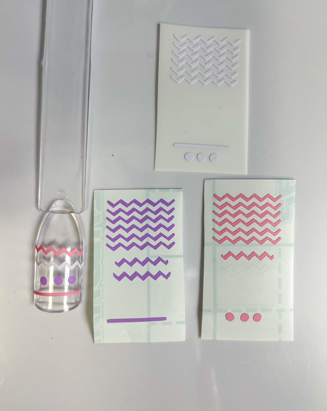 Matte White Line & Dot Decals