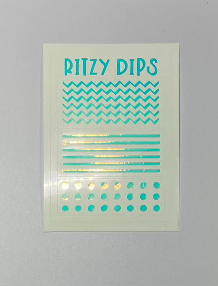 Opal Teal Line & Dot Decals