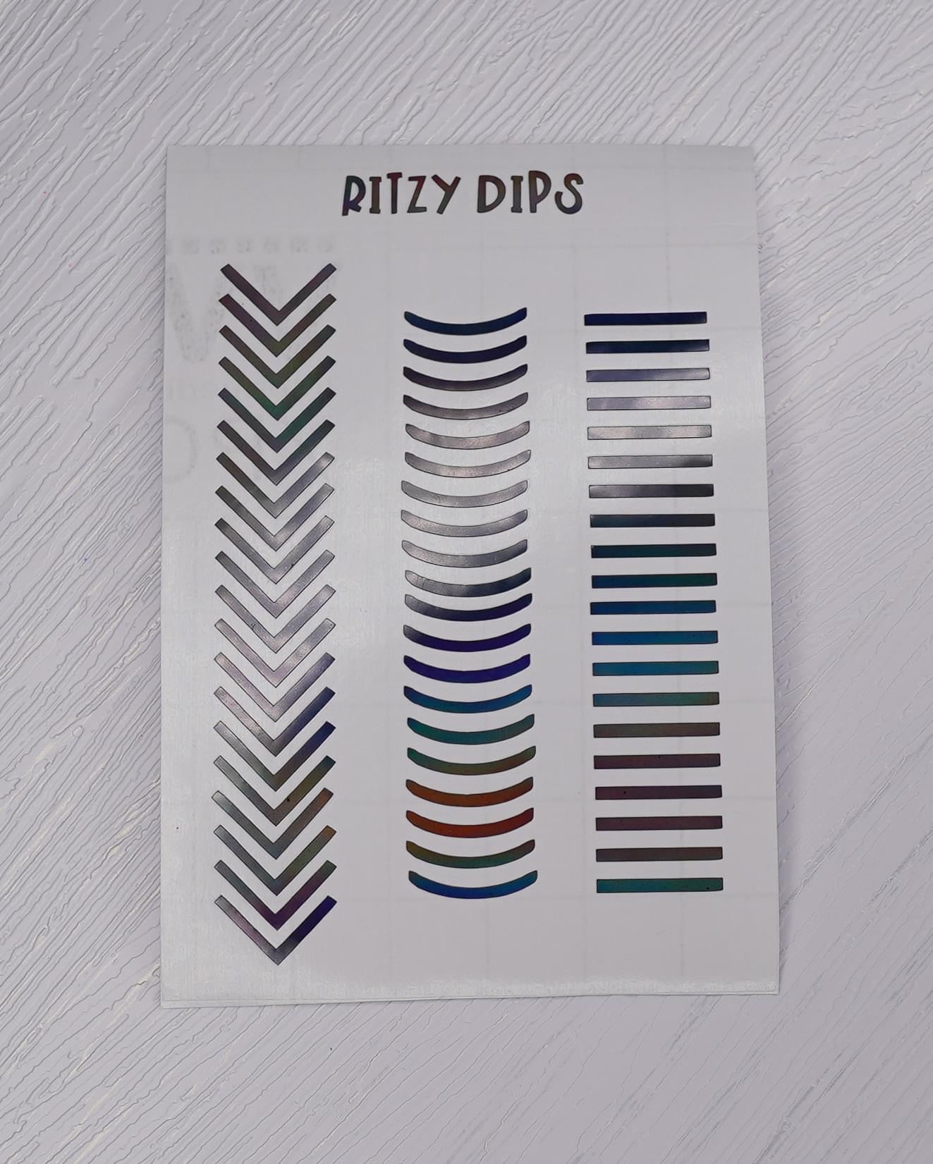 Black Holographic French Tip Decals