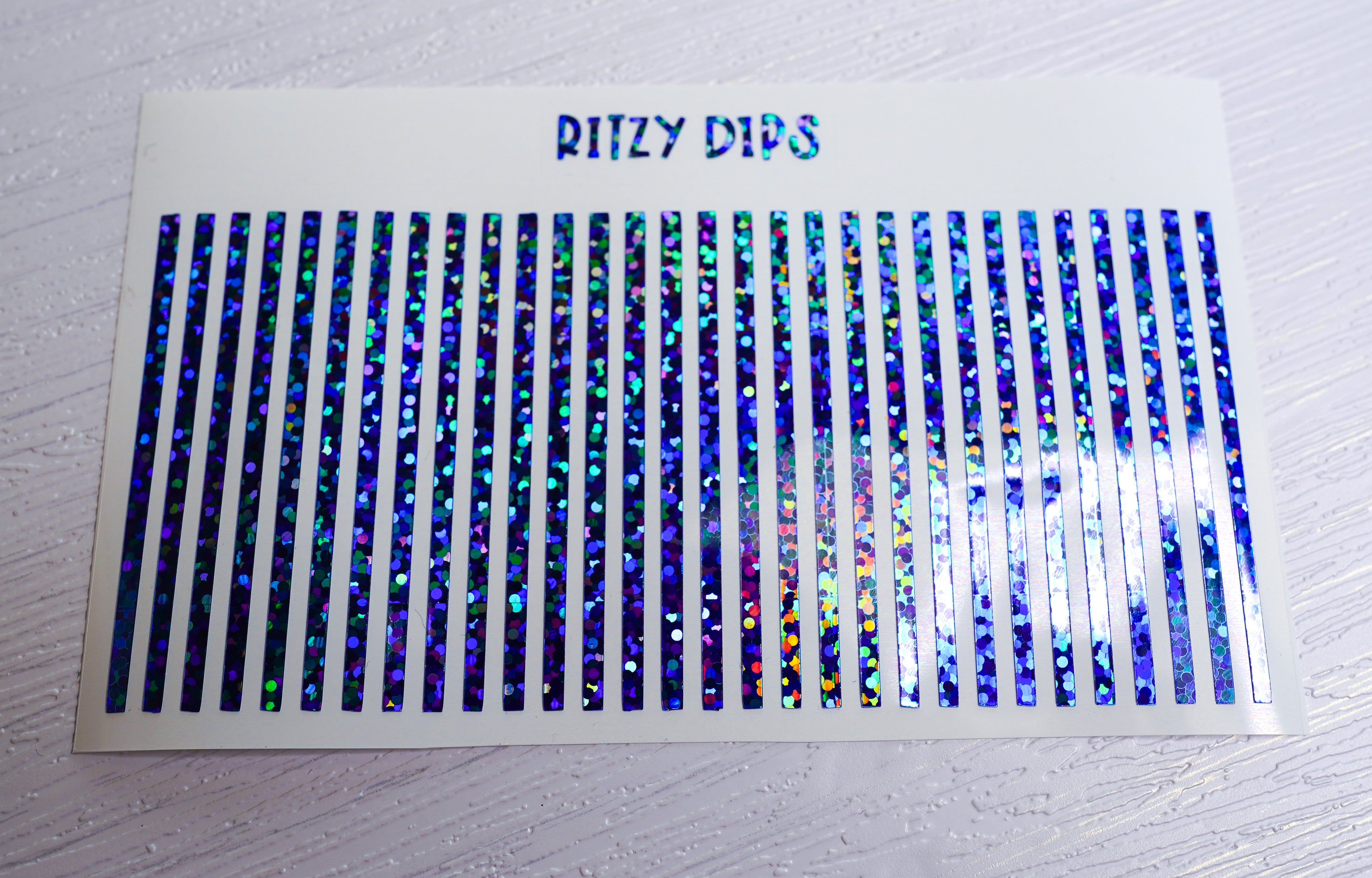 Blue Glitter Line Decals