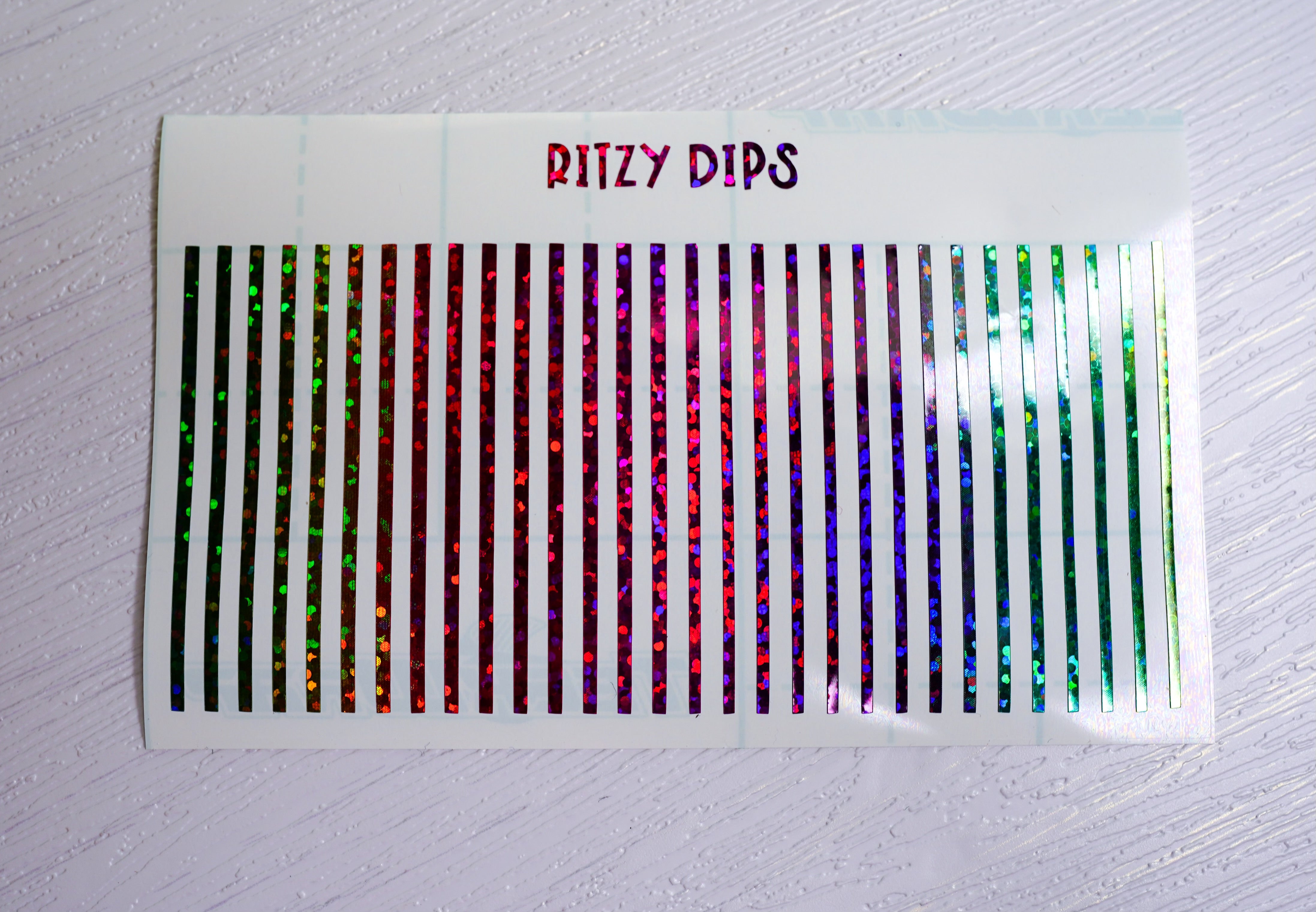 Rainbow Glitter Line Decals