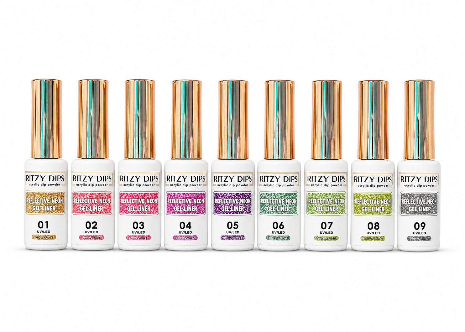 Reflective Neon Gel Liners - Full Set
