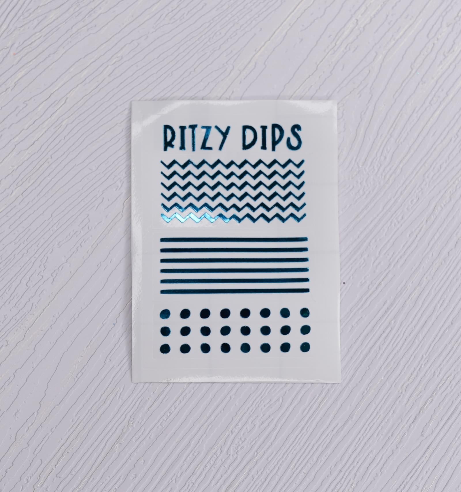 Metallic Teal Line & Dot Decals