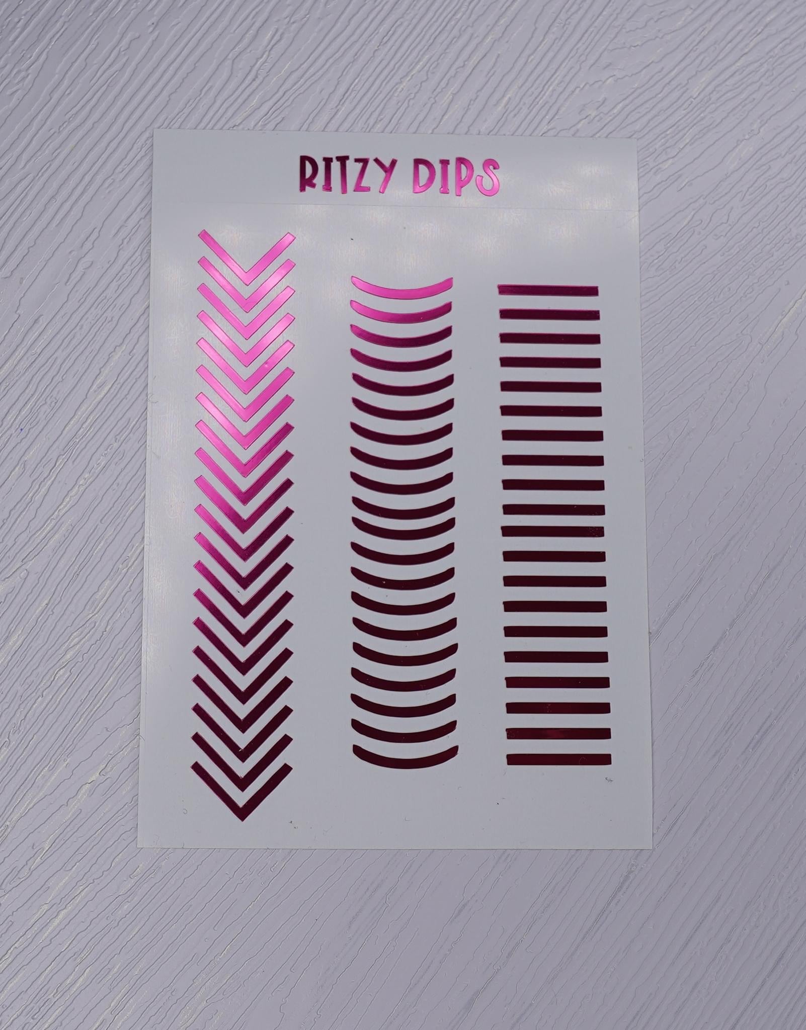Pink Metallic French Tip Decals