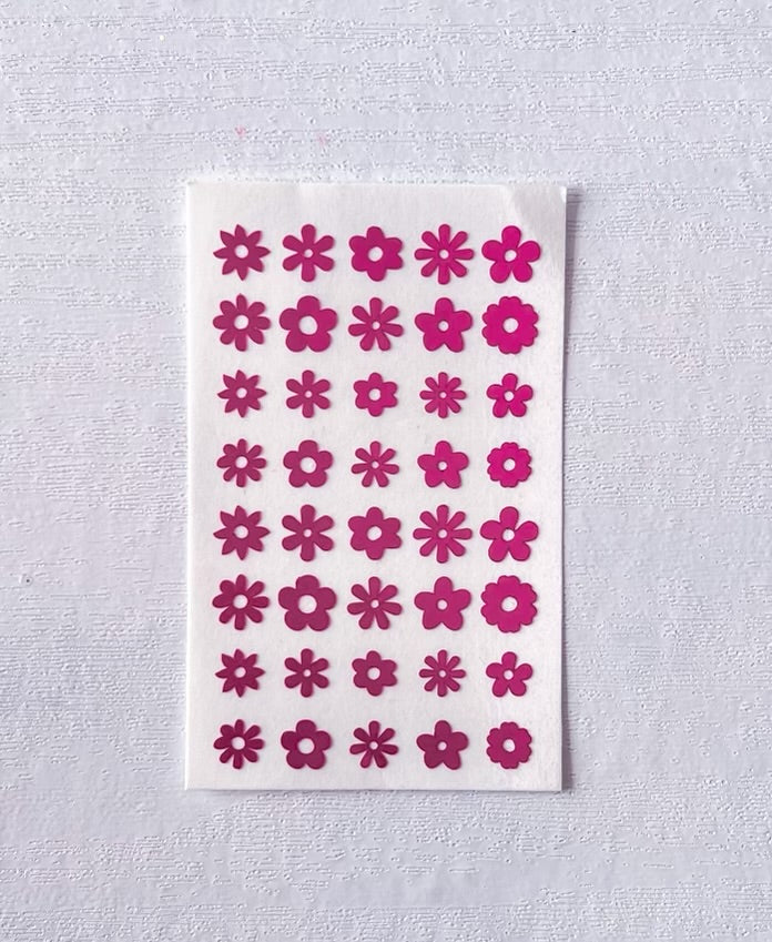 Matte Pink Flower Decals