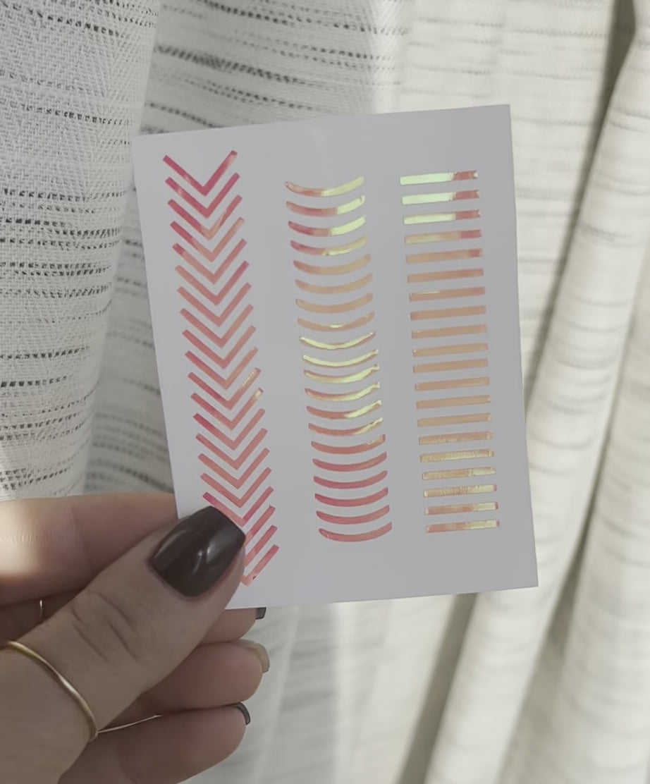 Holographic Opal Pink French Tip Decal