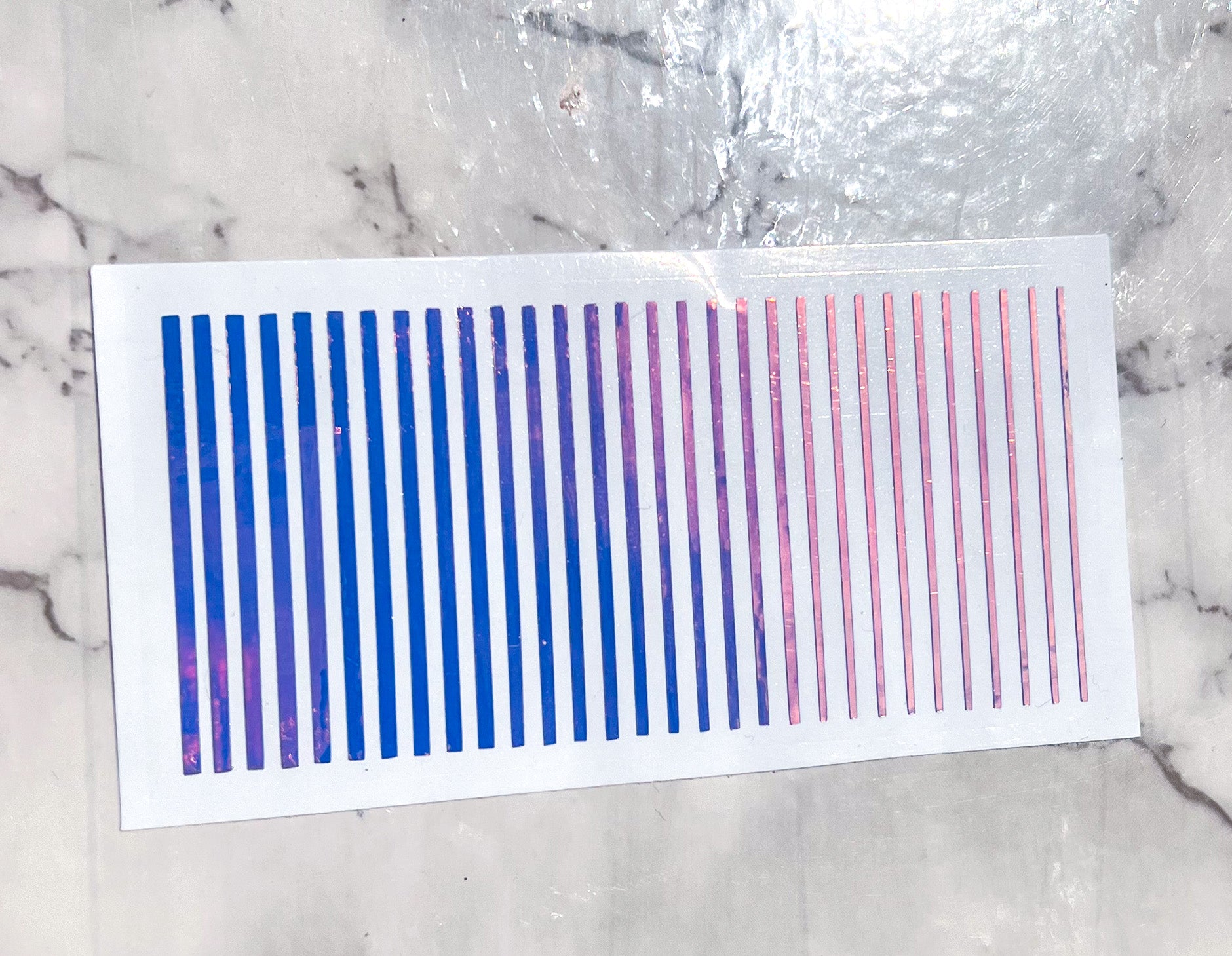 Holographic Opal Purple Lines