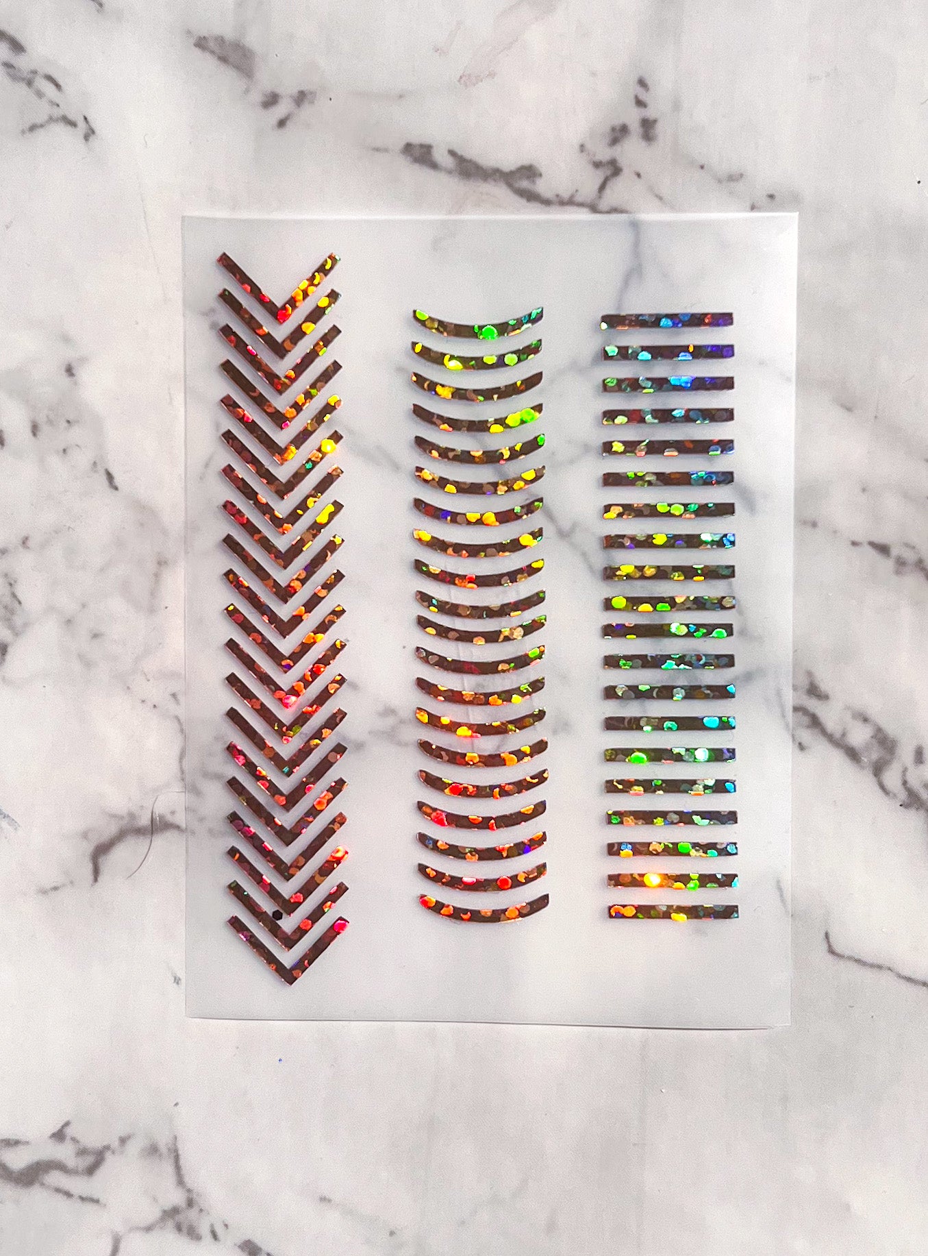 Gold Holographic French Tip Decals