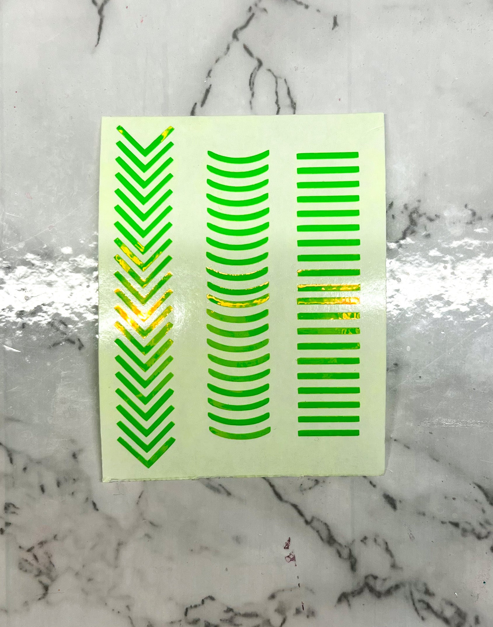 Holographic Opal Green French Tip Decal