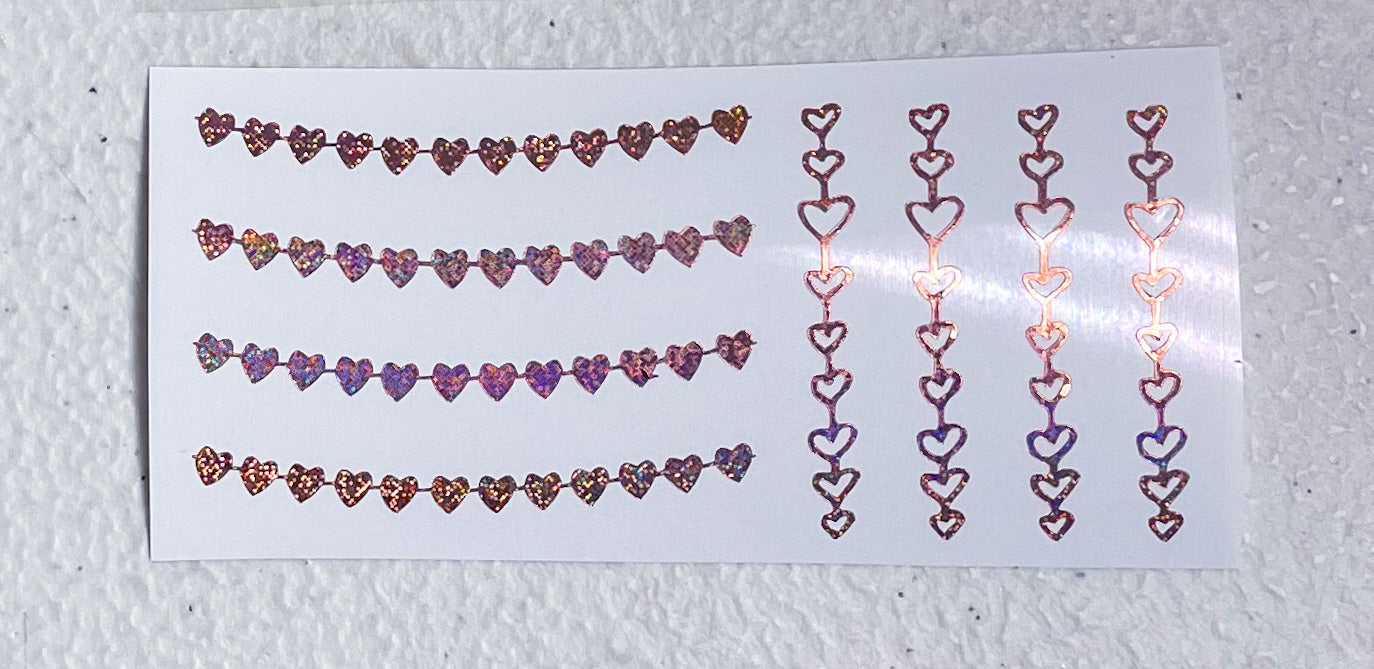 String of Hearts Decals