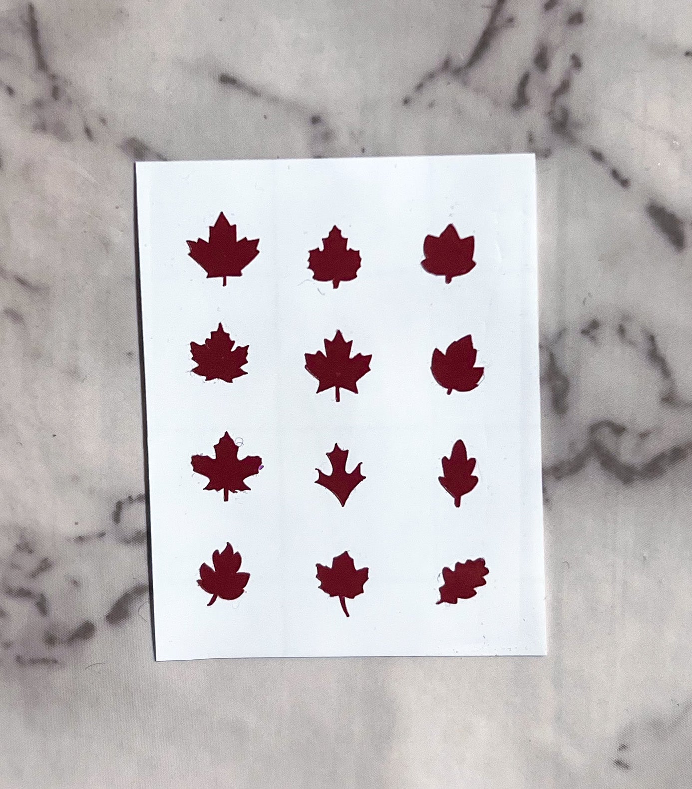 Burgundy Leaf Decals