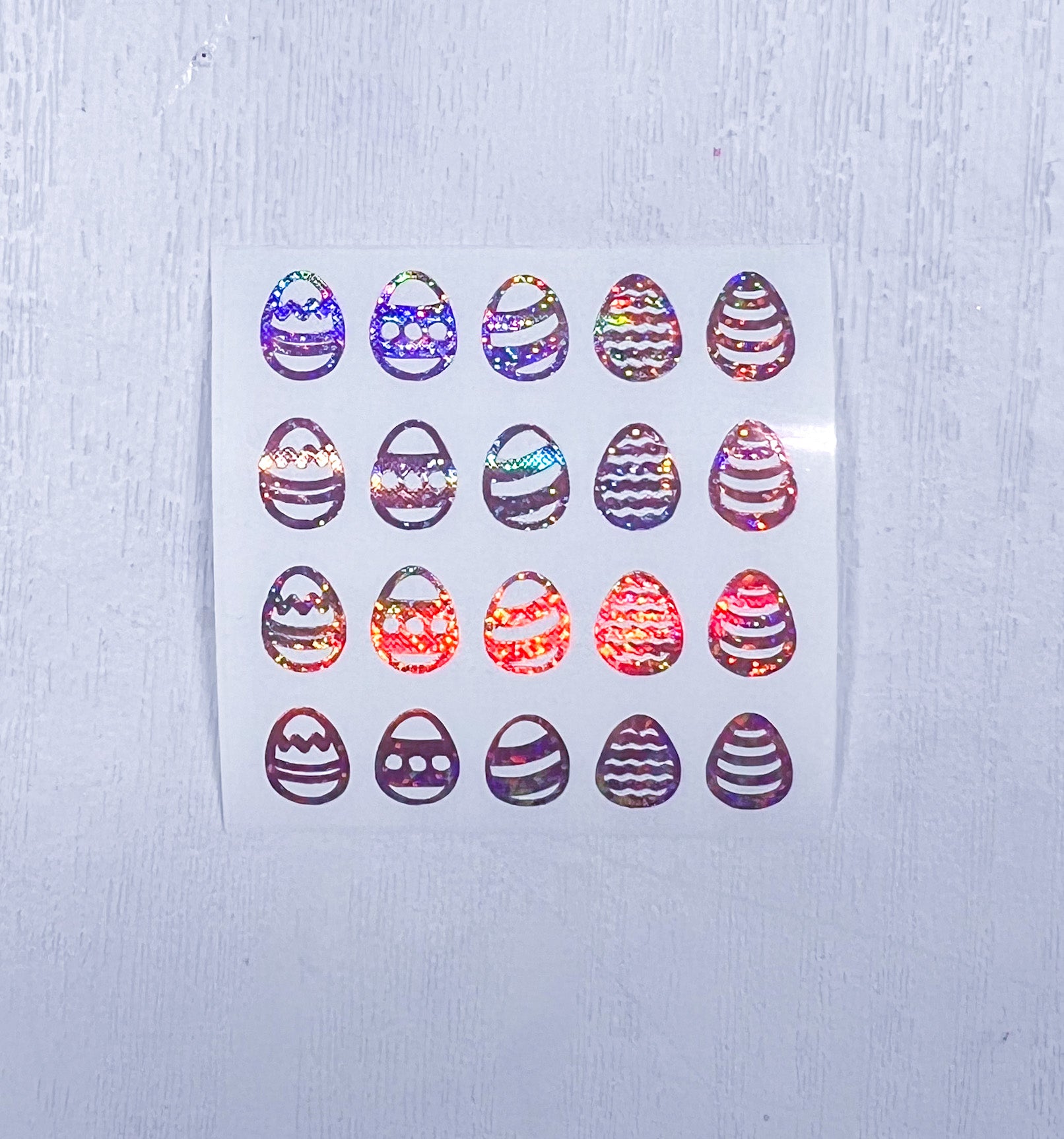 Rose Gold Holographic Decorated Eggs Decal