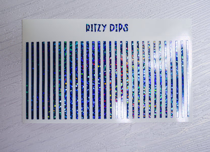 Blue Glitter Line Decals