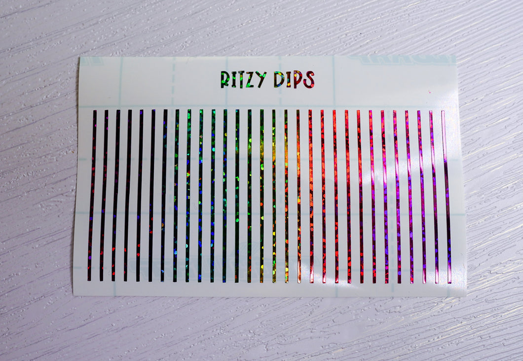 Rainbow Glitter Line Decals