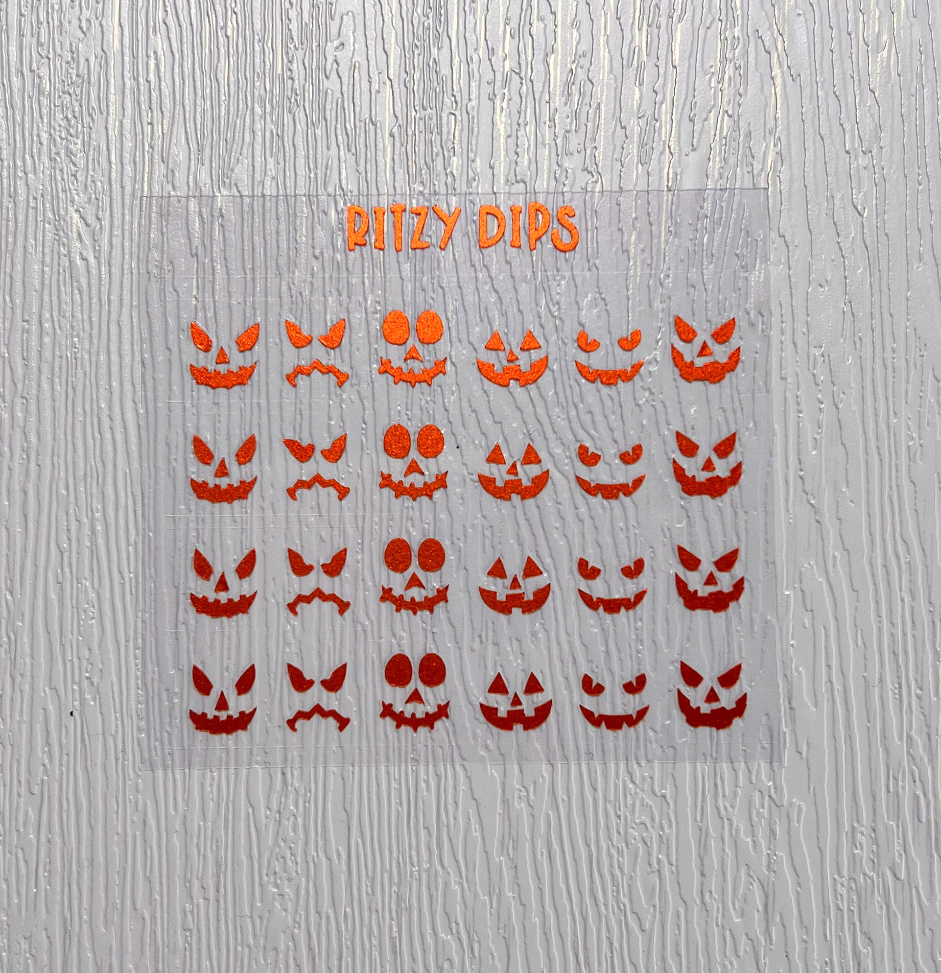 Orange Matte Spooky Face Decals