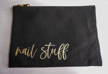 Black Canvas "Nail Stuff" Bag