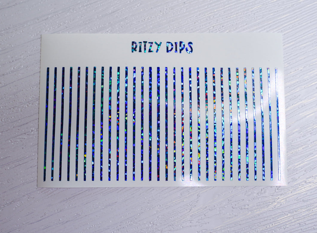 Blue Glitter Line Decals