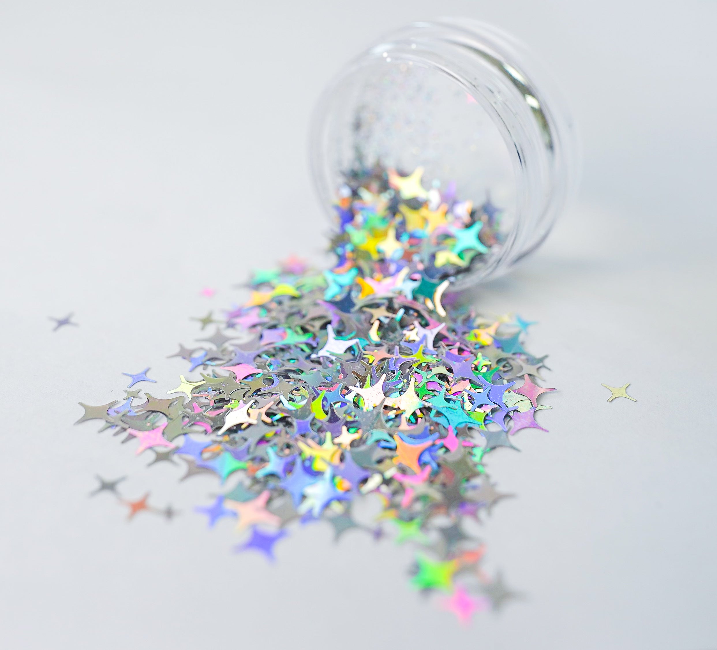 Silver Holo Elongated Star Loose Glitter