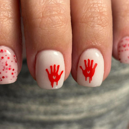 Red Matte Bloody Hand Decals