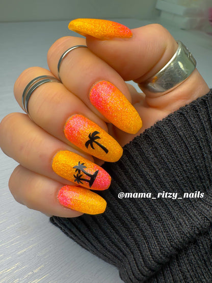Black Matte Palm Tree Decals