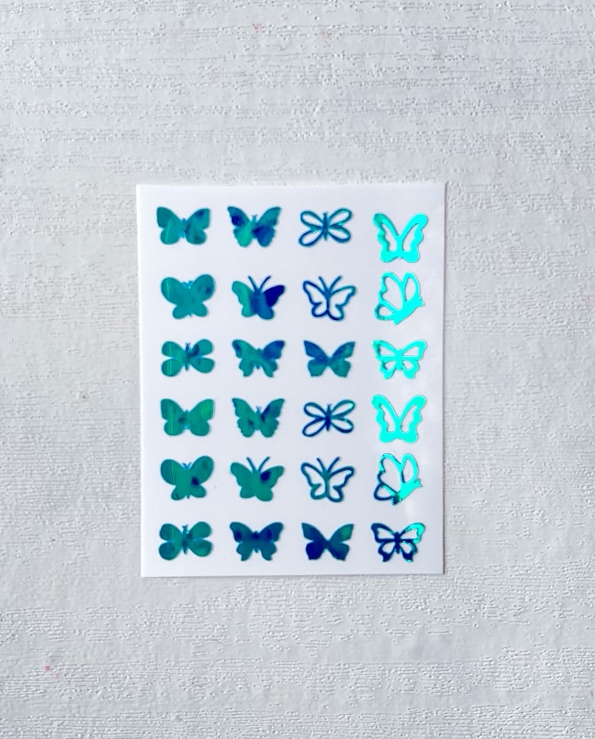 Blue Opal Butterfly Decals