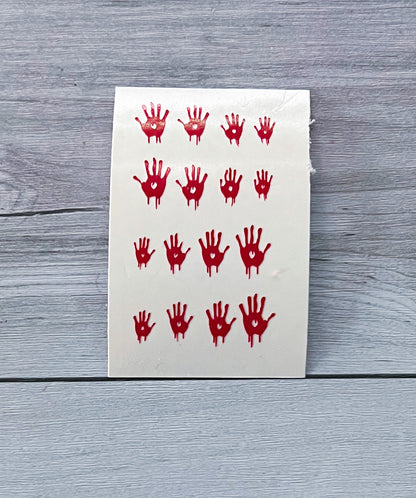 Red Matte Bloody Hand Decals