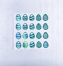 Load image into Gallery viewer, Teal Glitter Decorated Eggs Decal
