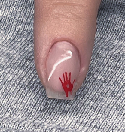 Red Matte Bloody Hand Decals