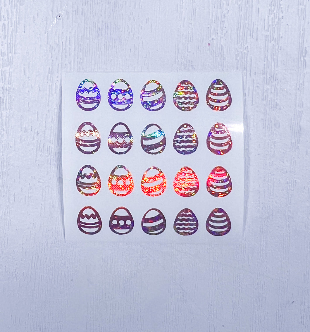 Rose Gold Holographic Decorated Eggs Decal