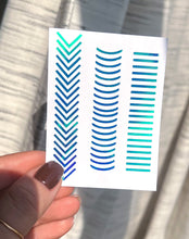 Load image into Gallery viewer, Holographic Opal Dark Blue French Tip  Decals

